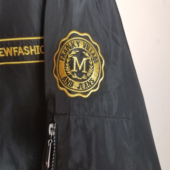 Black Flight Bomber Men's Jacket with Cool Patches XL - Picture 11 of 13